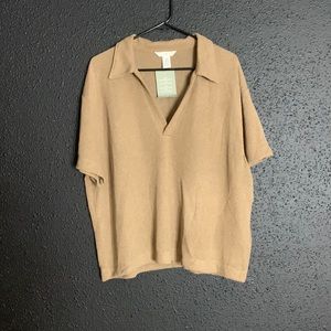 Tan, lightweight, short sleeve top. H & M. New with tags.
